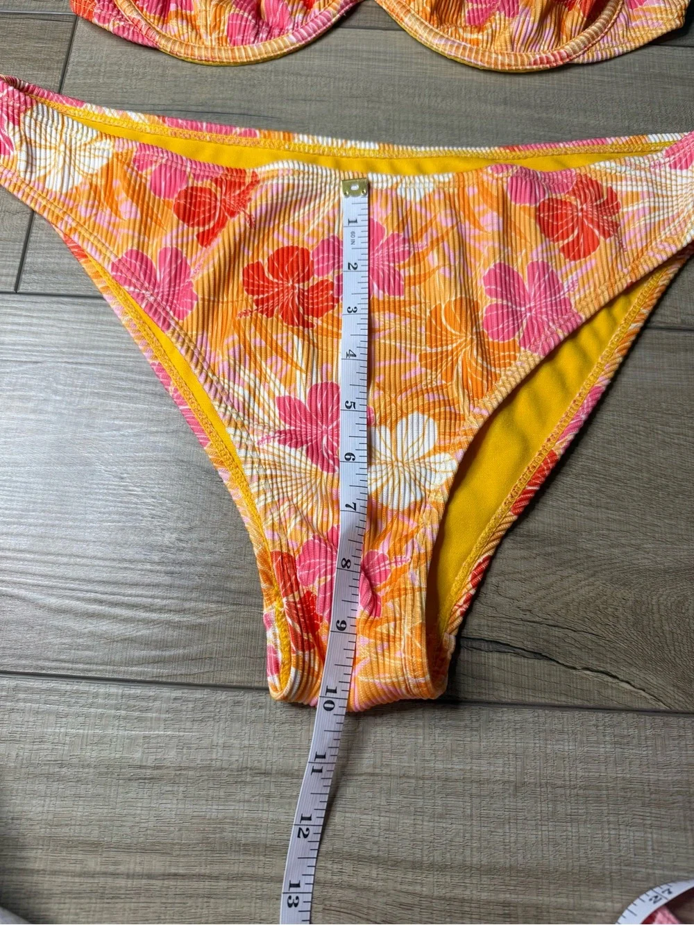 Cabana Del Sol XL Floral Underwire Bikini Set Orange Pink Y2K Tropical